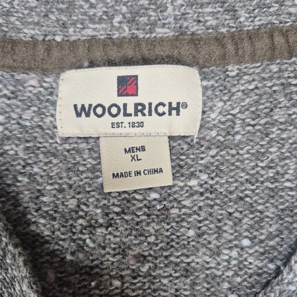 Woolrich Sweater Men's XL Wool Blend V-Neck Knit Pullover Shale Heather - Picture 2 of 9
